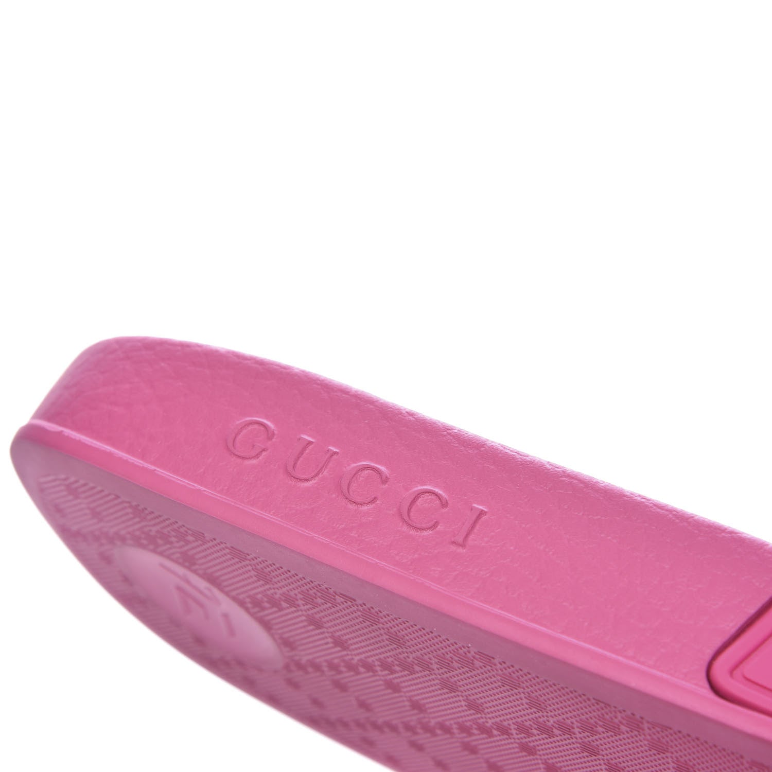 Gucci Rubber Logo Stamped Mens Slide Sandals 8 Fuchsia 8 of 9