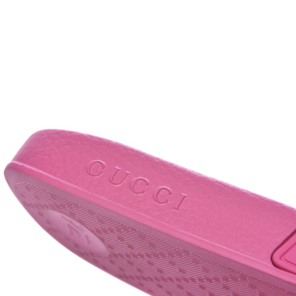 Gucci Rubber Logo Stamped Mens Slide Sandals 8 Fuchsia 8 of 9