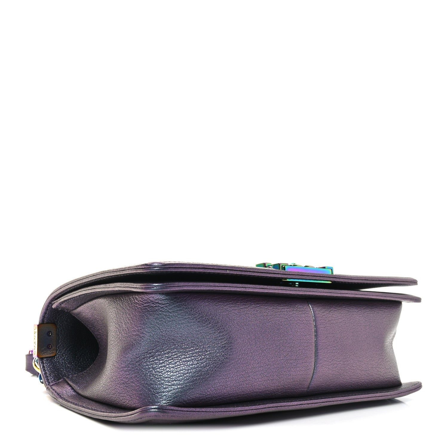 Chanel Iridescent Goatskin Quilted Medium Boy Flap Purple 4 of 10