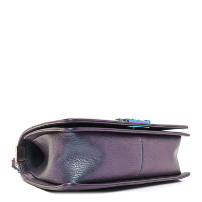 Chanel Iridescent Goatskin Quilted Medium Boy Flap Purple 4 of 10