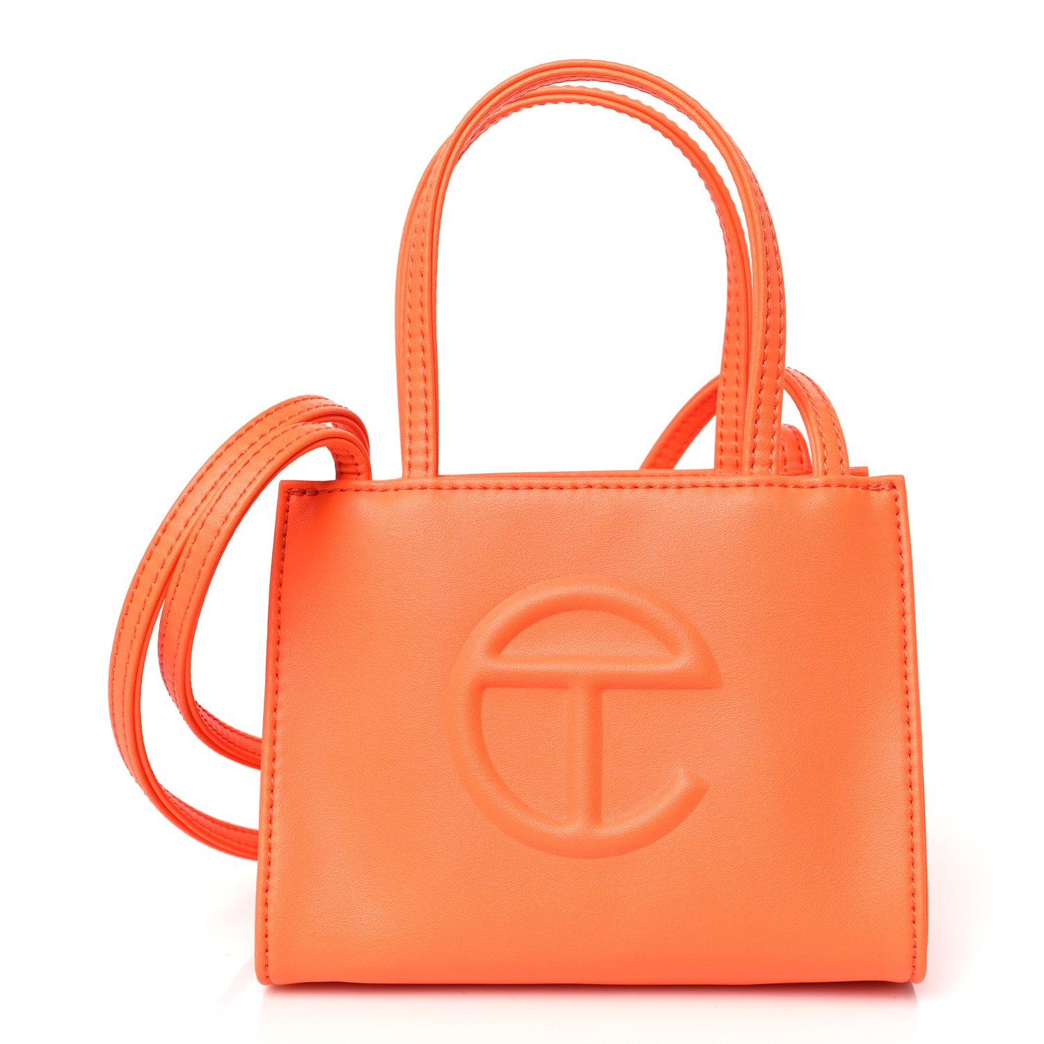 Telfar Vegan Leather Small Shopping Bag Orange 1 of 8