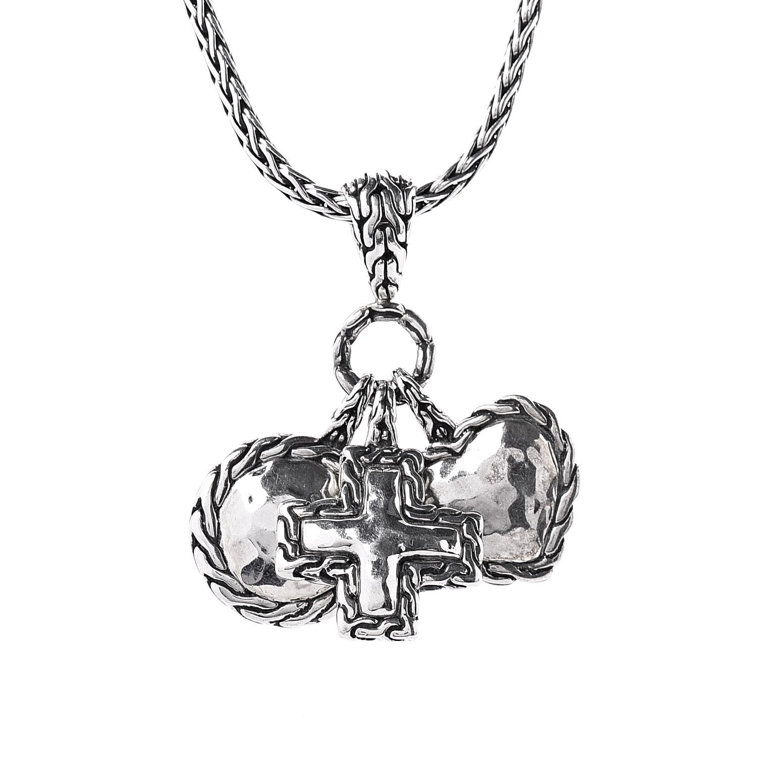 John Hardy Sterling Silver Palu Circle Cross Heart Pendant Necklace 4 of 6