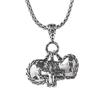 John Hardy Sterling Silver Palu Circle Cross Heart Pendant Necklace 4 of 6