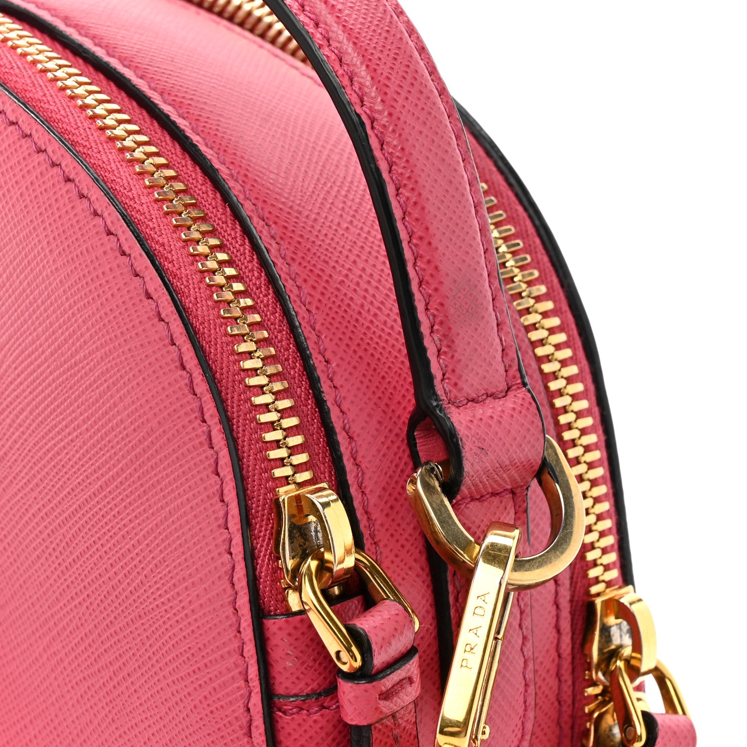 Prada Saffiano Lux Odette Crossbody Magenta 12 of 13