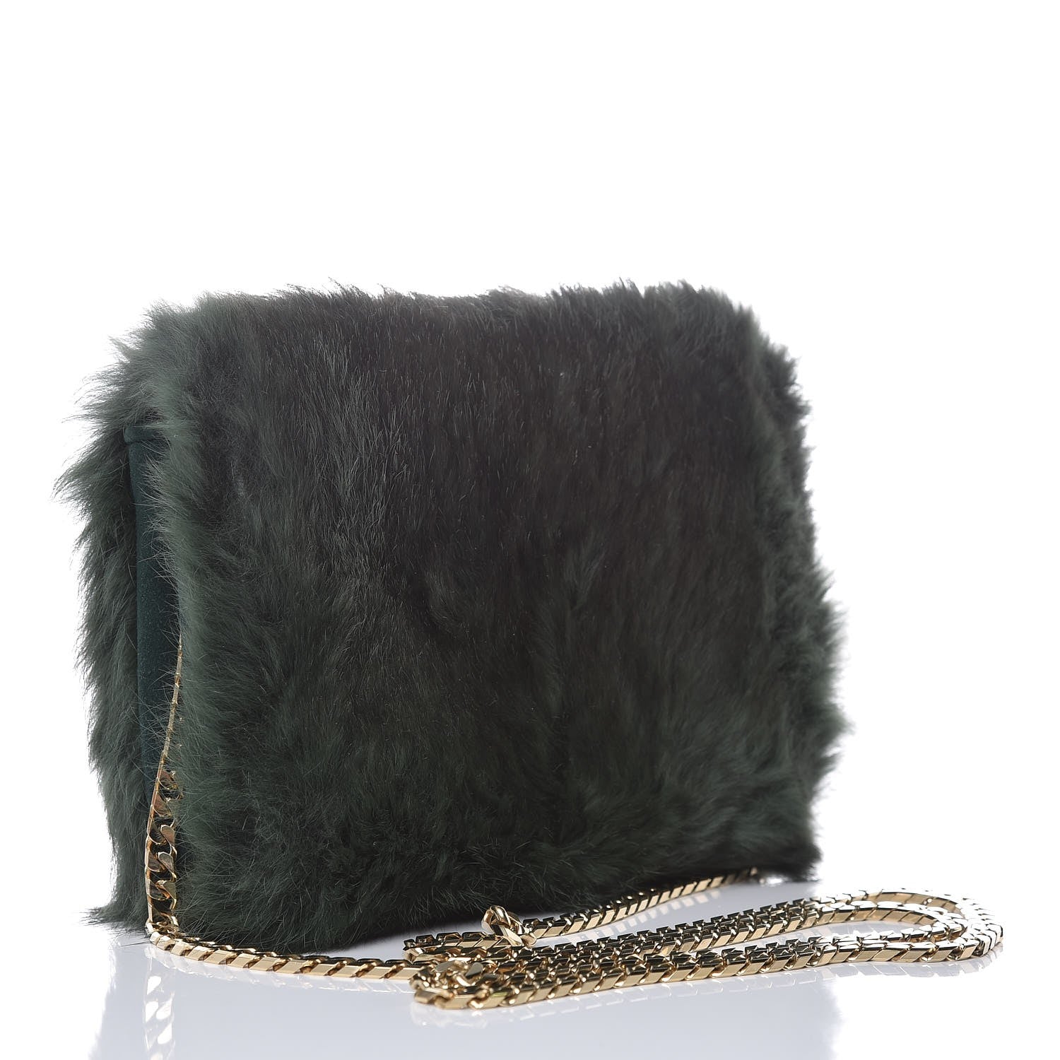 Jimmy Choo Rabbit Fur Python Crossbody Bag Green 3 of 7