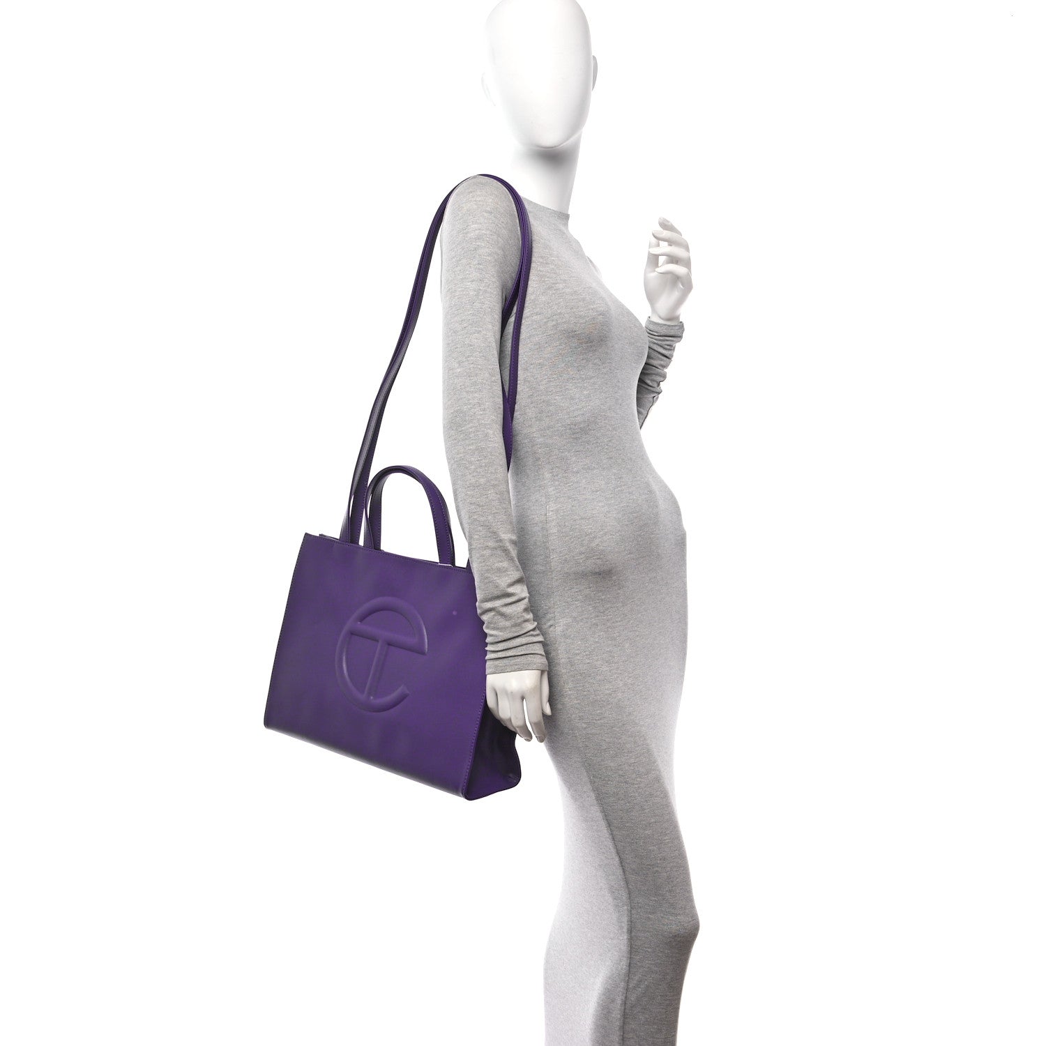 Telfar Vegan Leather Medium Shopping Bag Grape 2 of 9