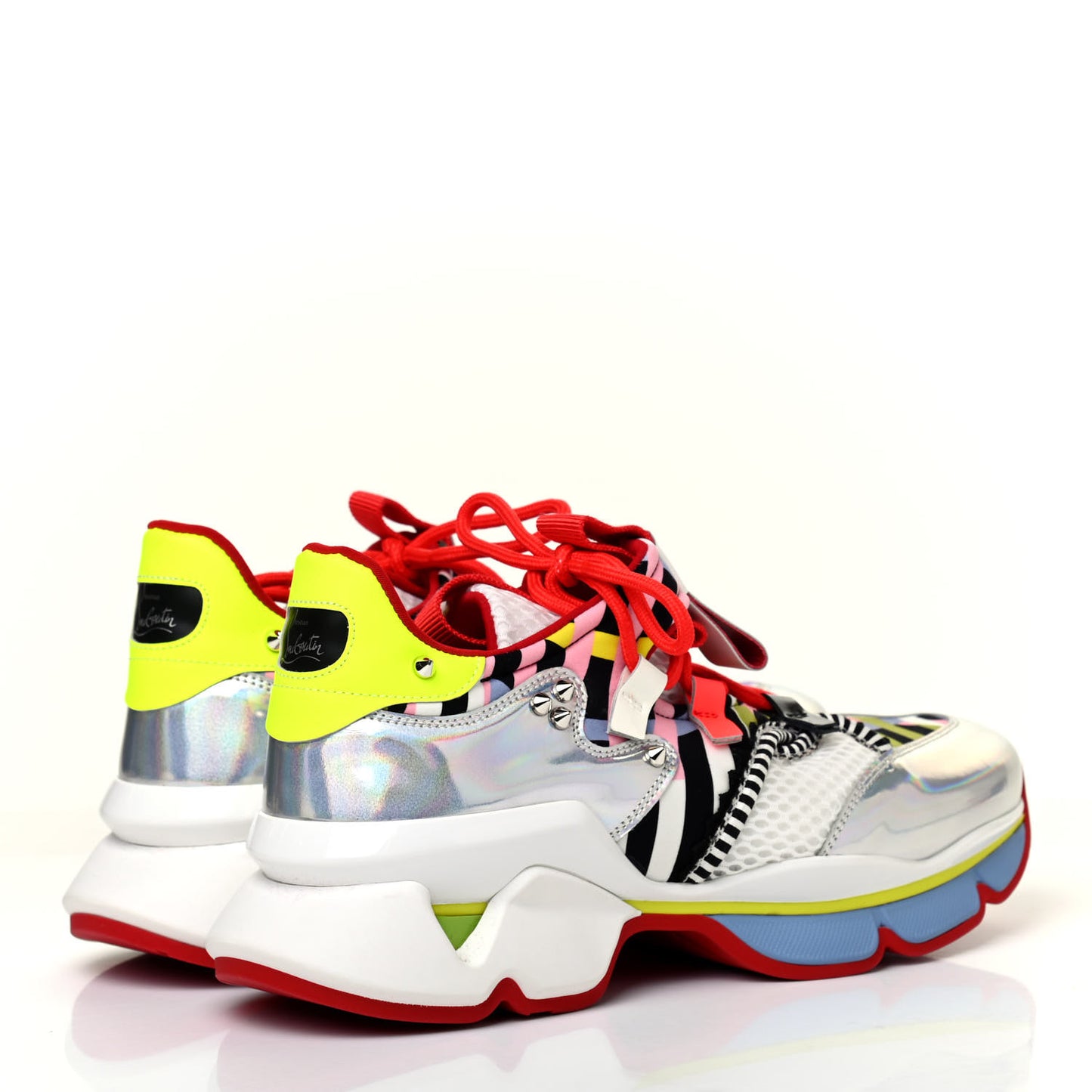 Neoprene Specchio Laser Donna Red Runner Spike Flat Sneaker 38.5 Multicolor