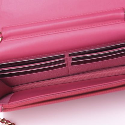 Chanel Lambskin Quilted Wallet On Chain WOC Pink 4 of 13