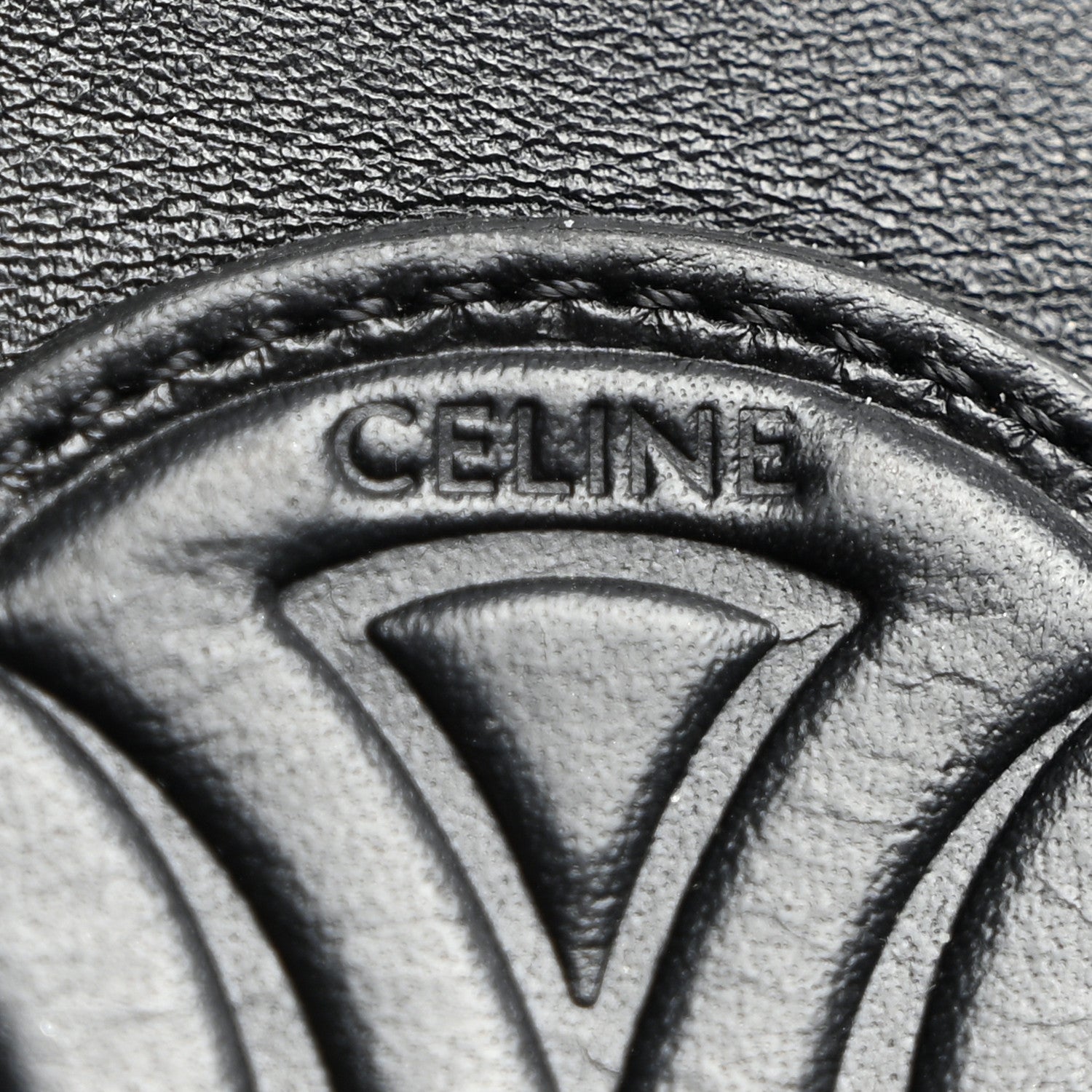 Celine Smooth Calfskin Cuir Triomphe Coin and Card Pouch With Hook Black 6 of 7