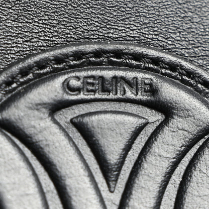 Celine Smooth Calfskin Cuir Triomphe Coin and Card Pouch With Hook Black 6 of 7