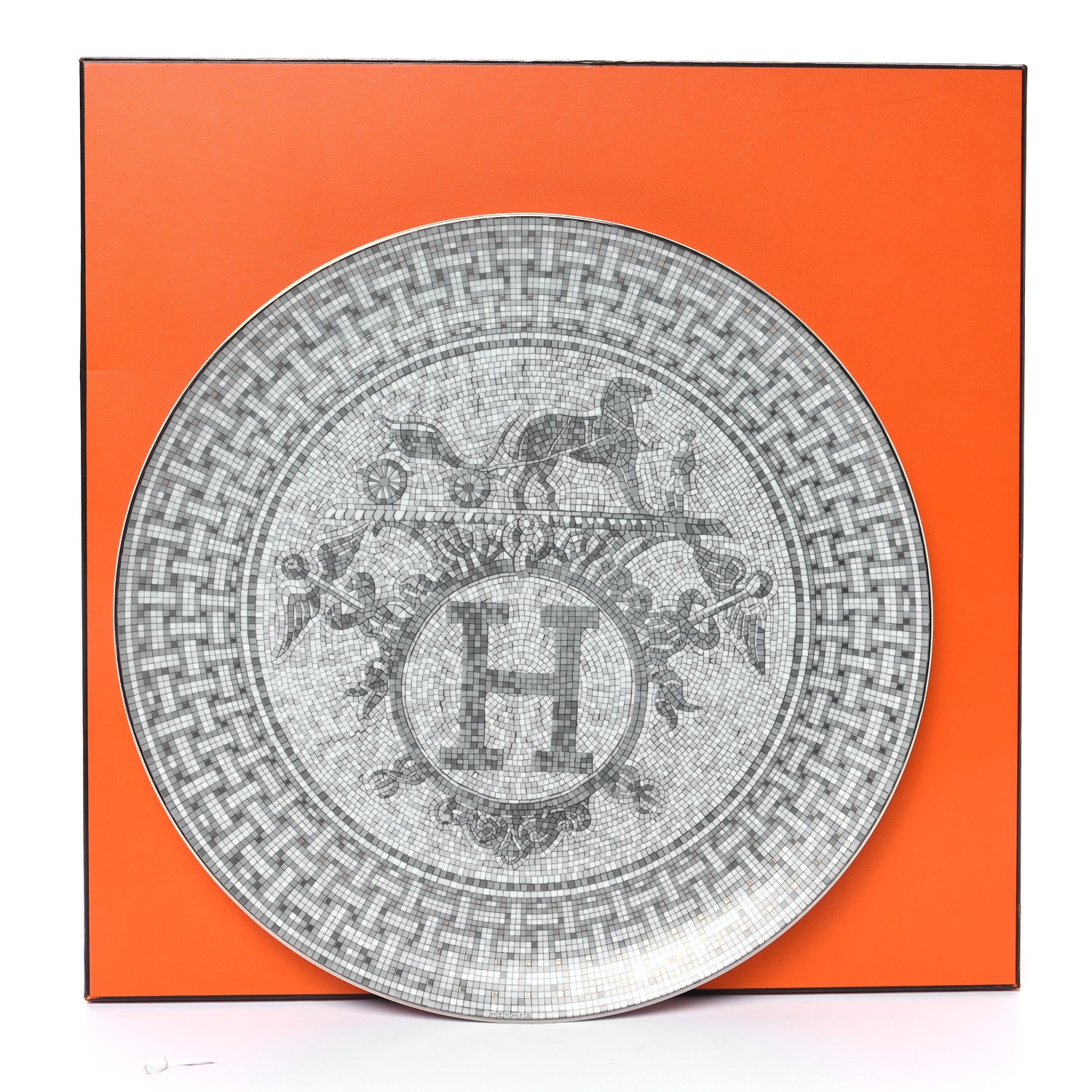 Hermes Porcelain Mosaique au 24 Platine Tart Platter 5 of 5