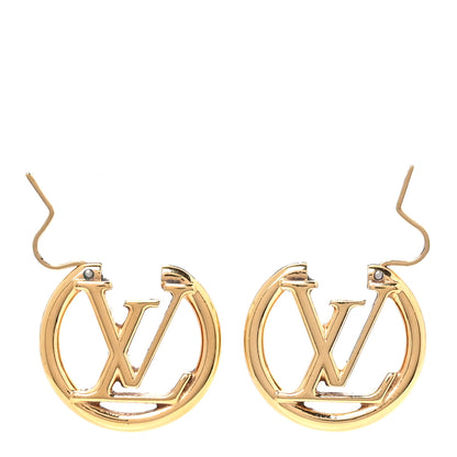 Louis Vuitton Metal Small Louise Hoop Earrings Gold 3 of 5