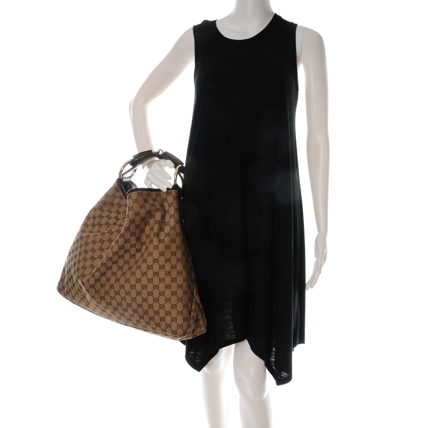 Gucci Monogram Large Horsebit Chain Hobo Dark Brown 2 of 8