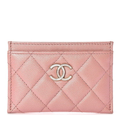 Chanel Iridescent Caviar Quilted Card Holder Rose Pink 1 of 9