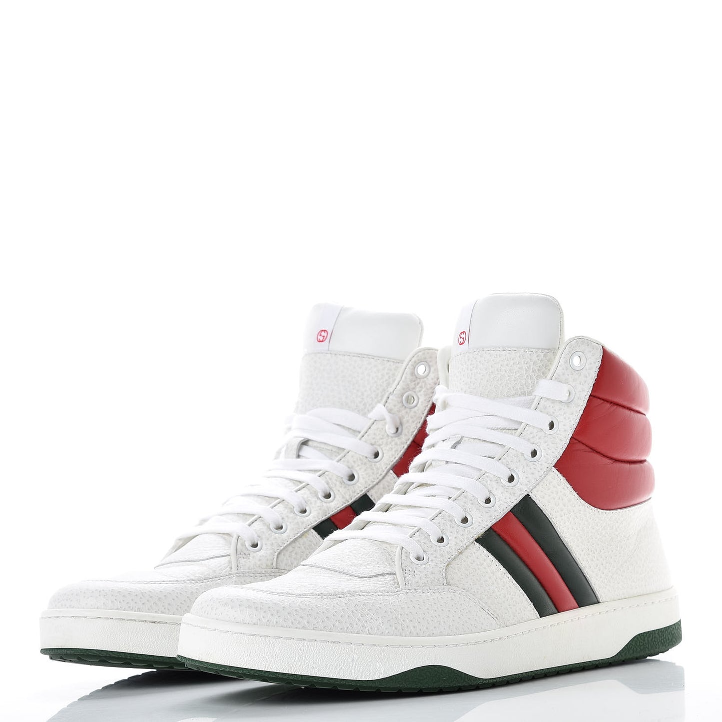 Calfskin Web Mens High Top Sneakers 10 White