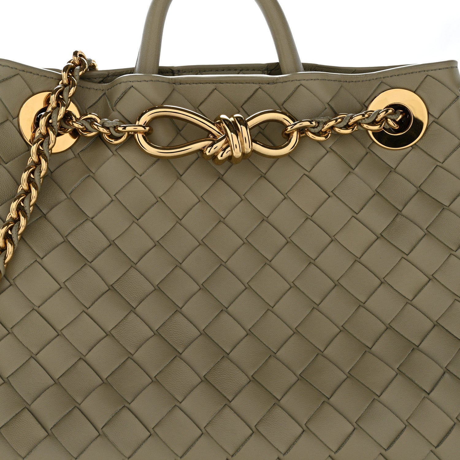 Bottega Veneta Nappa Intrecciato Small Andiamo With Chain Shoulder Bag Travertine 7 of 9