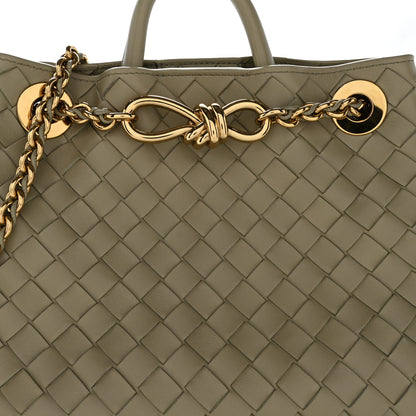 Bottega Veneta Nappa Intrecciato Small Andiamo With Chain Shoulder Bag Travertine 7 of 9