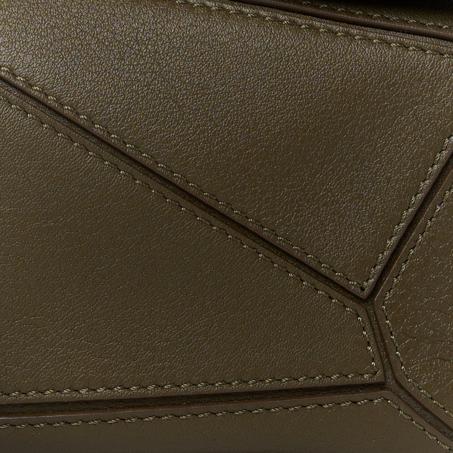 Calfskin Mini Puzzle Bag Khaki Green