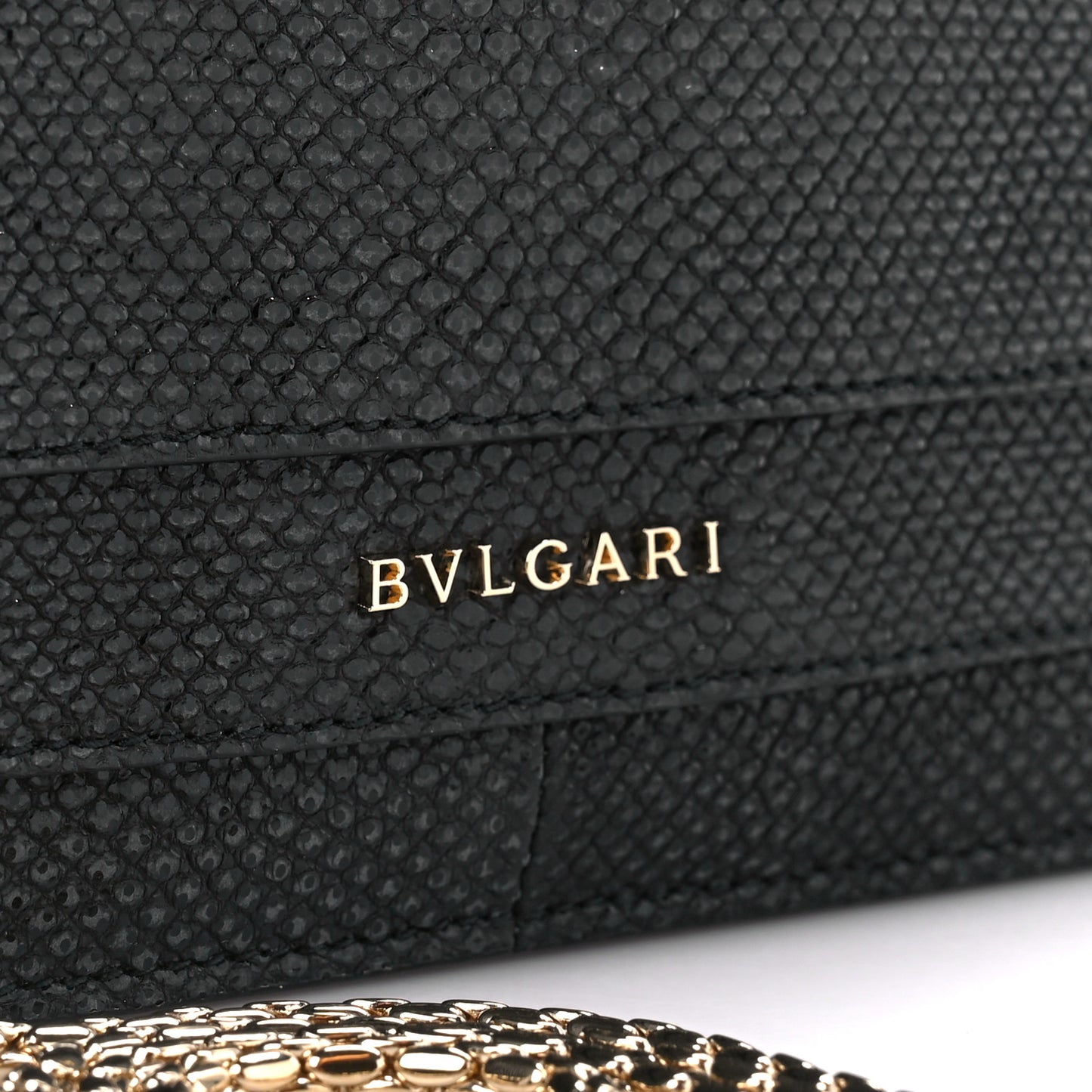 Metallic Karung Serpenti Forever Shoulder Bag Black