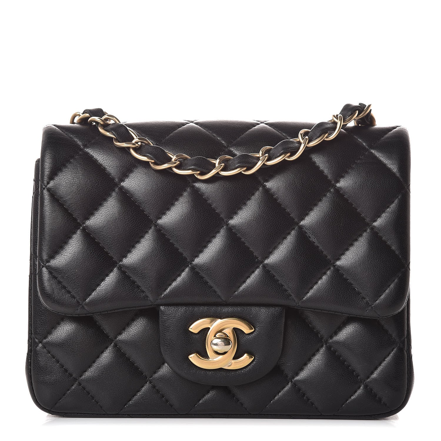 Chanel Lambskin Quilted Mini Square Flap Black 1 of 9
