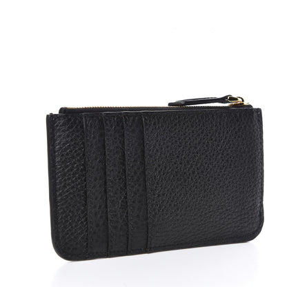 Fendi Cuoio Romano Vitello Grace Key Case Pouch Black Camelia 3 of 8