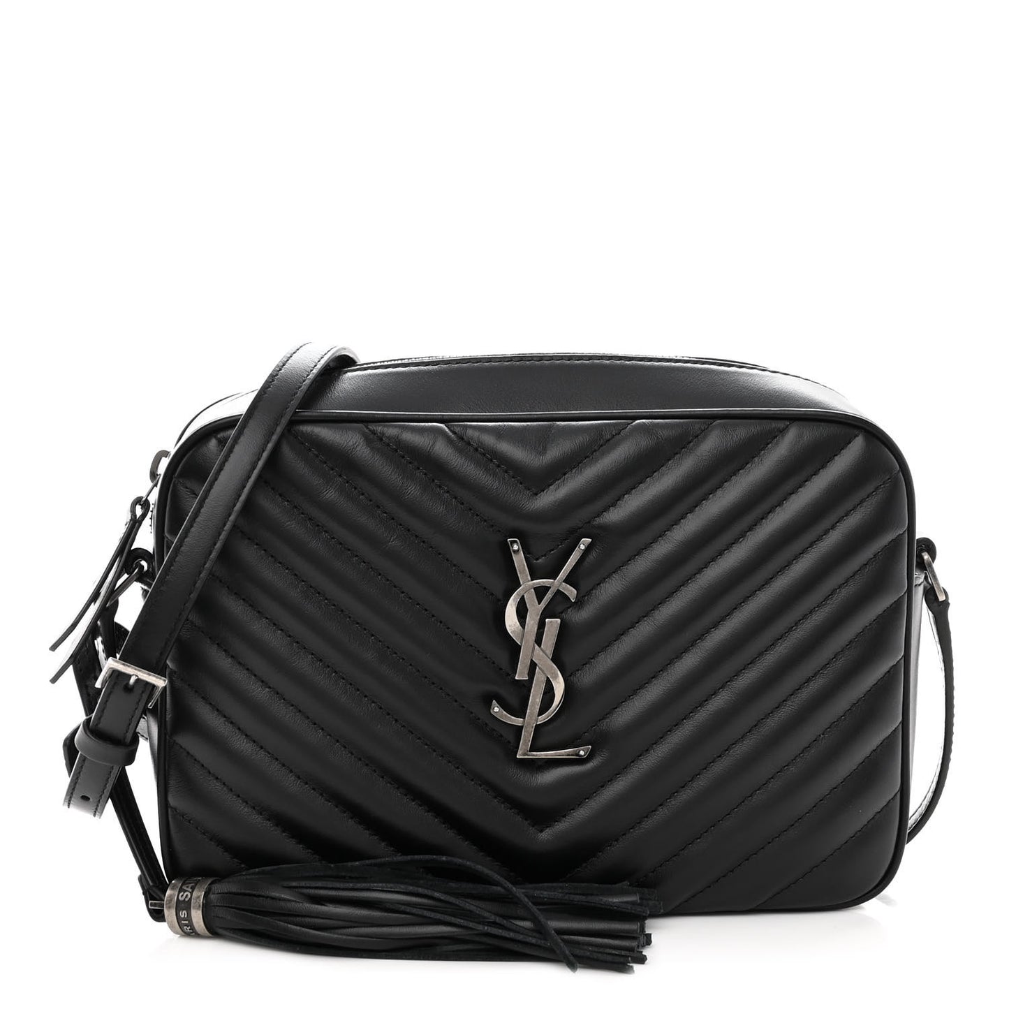 Calfskin Matelasse Monogram Lou Camera Bag Black