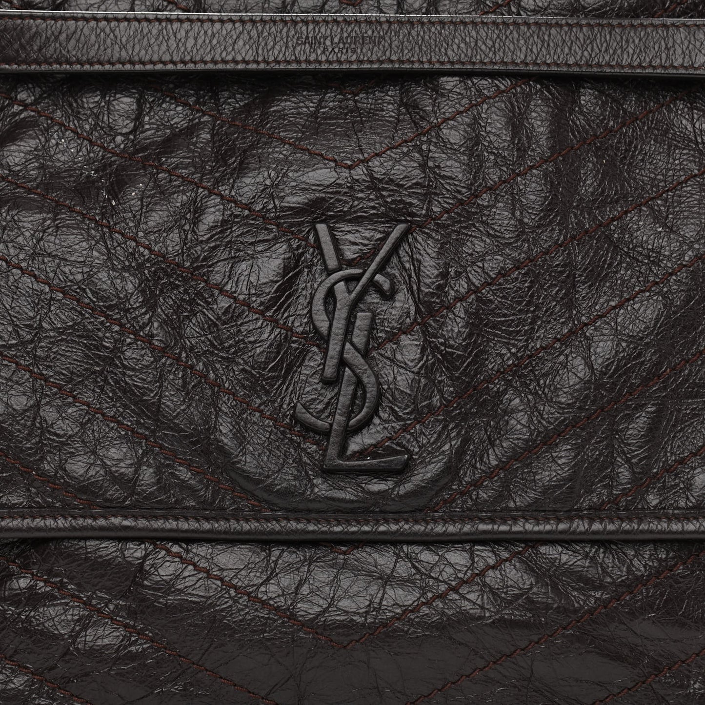 Crinkled Calfskin Matelasse Monogram Large Niki Chain Satchel Tulip