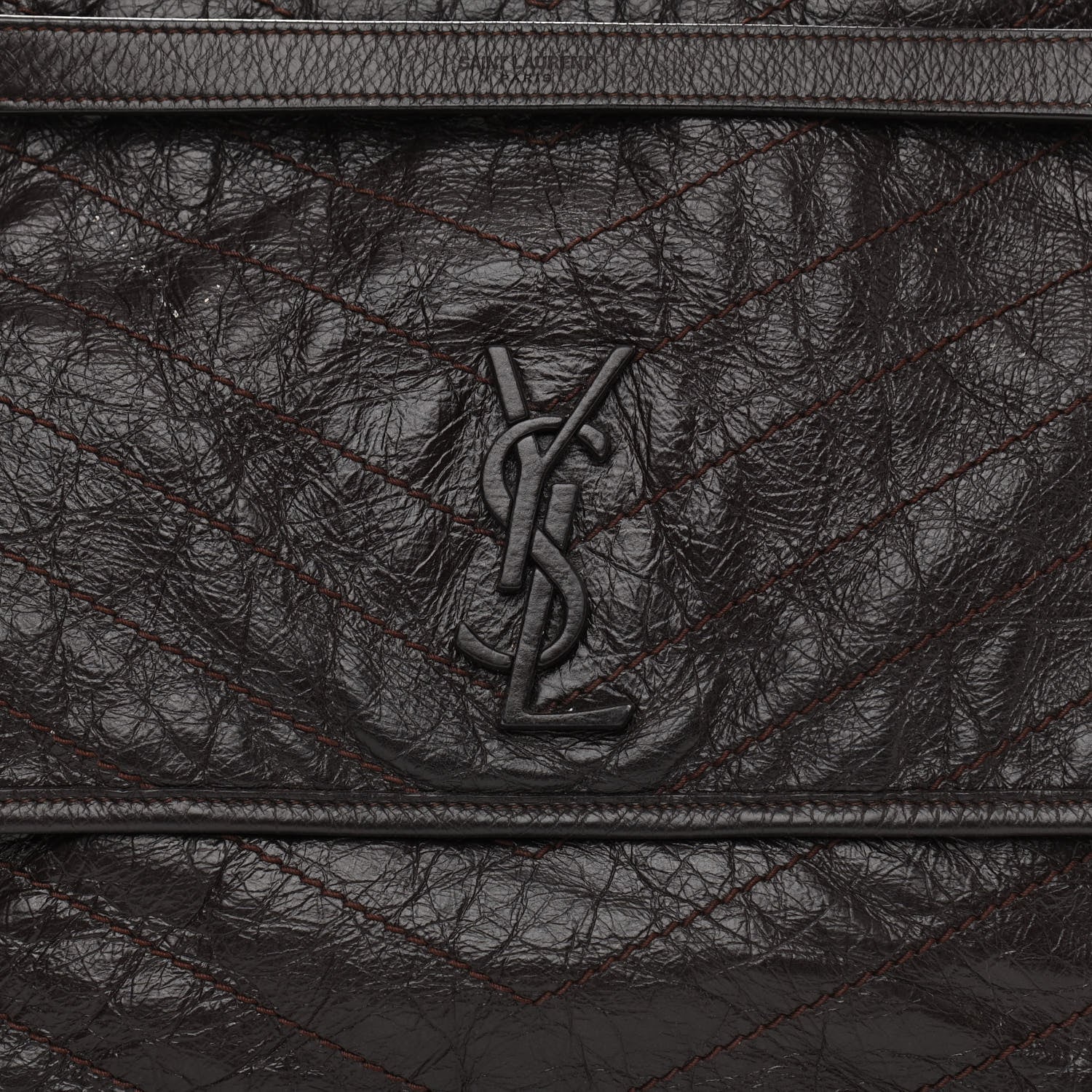 Saint Laurent Crinkled Calfskin Matelasse Monogram Large Niki Chain Satchel Tulip 8 of 14