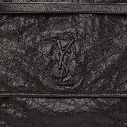 Saint Laurent Crinkled Calfskin Matelasse Monogram Large Niki Chain Satchel Tulip 8 of 14