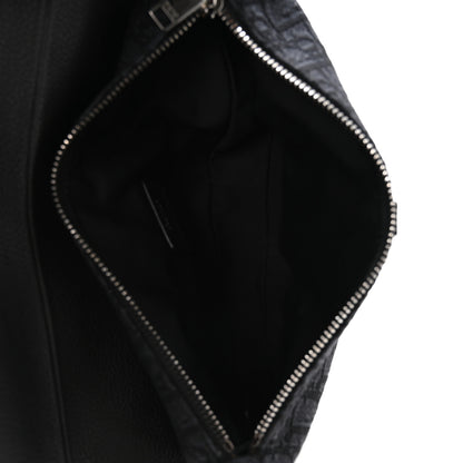 Christian Dior Grained Calfskin Oblique Mens Saddle Bag Black Blue 5 of 10