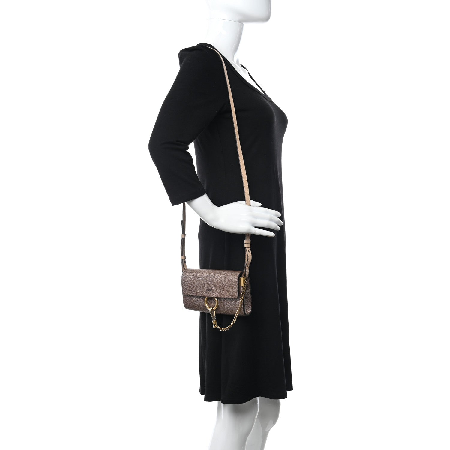Chloe Metallic Goatskin Mini Faye Shoulder Bag Gold 2 of 8