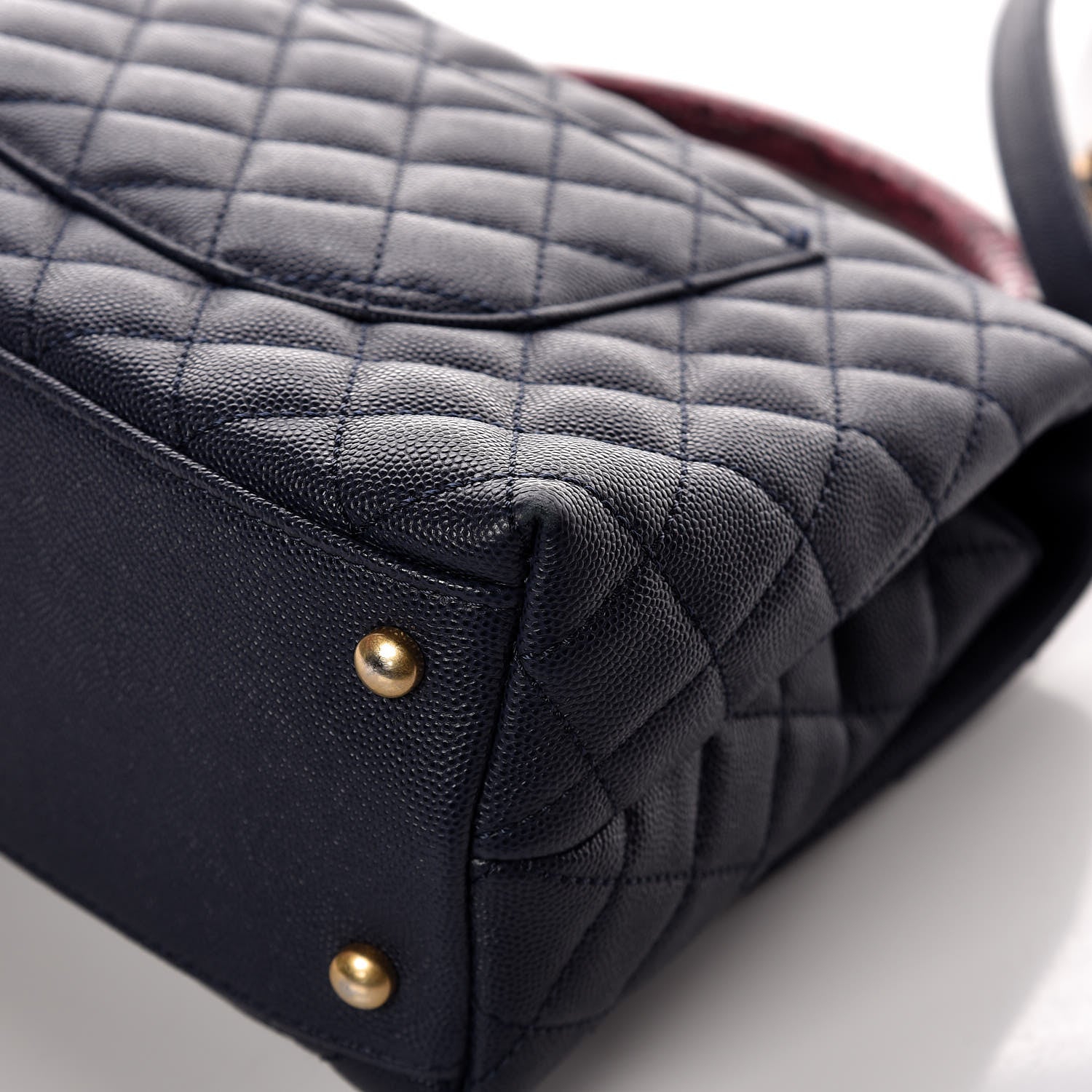 Chanel Caviar Elaphe Quilted Small Coco Handle Flap Navy 15 of 16