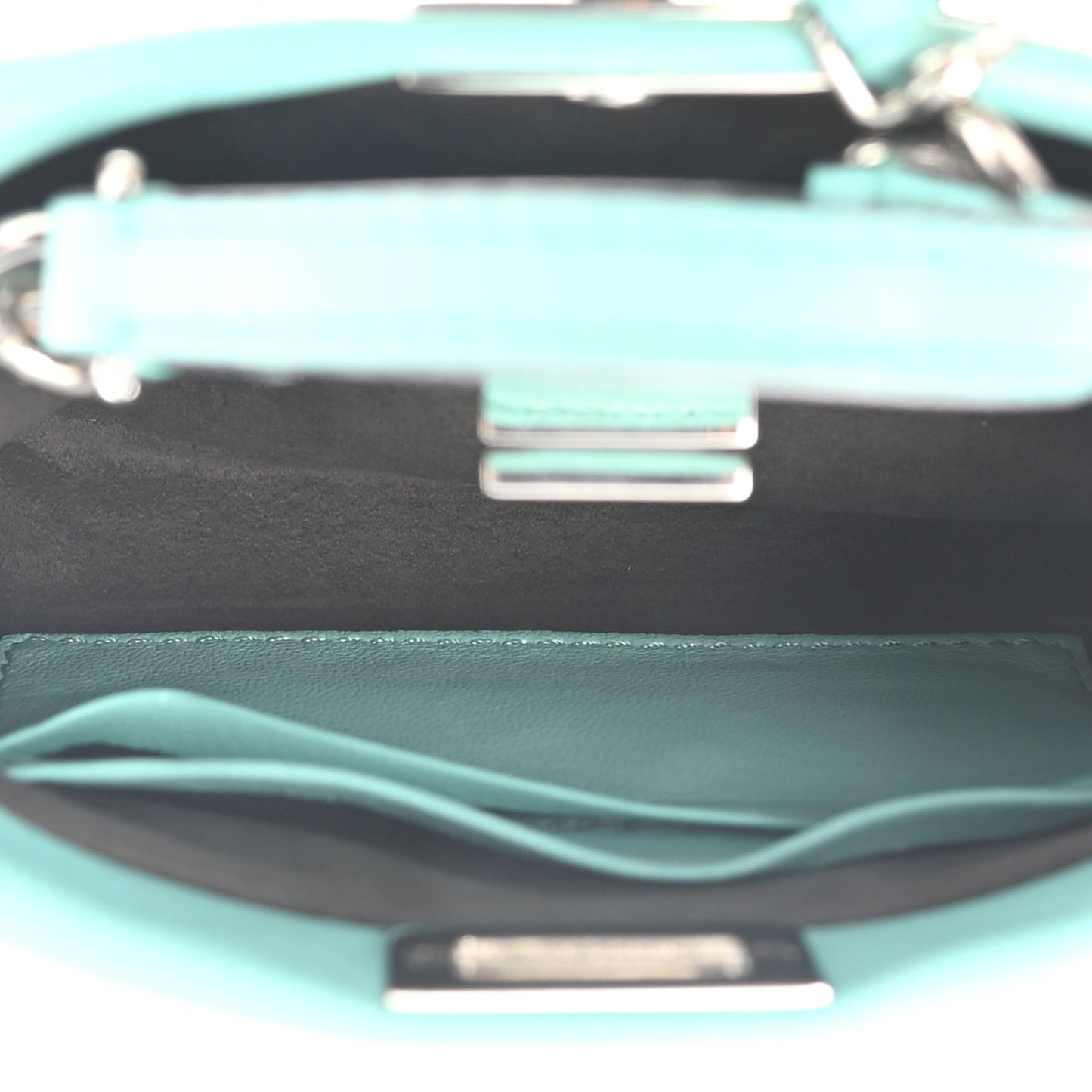 Shiny Nappa Micro Peekaboo Iconic Satchel Turchese Egiz