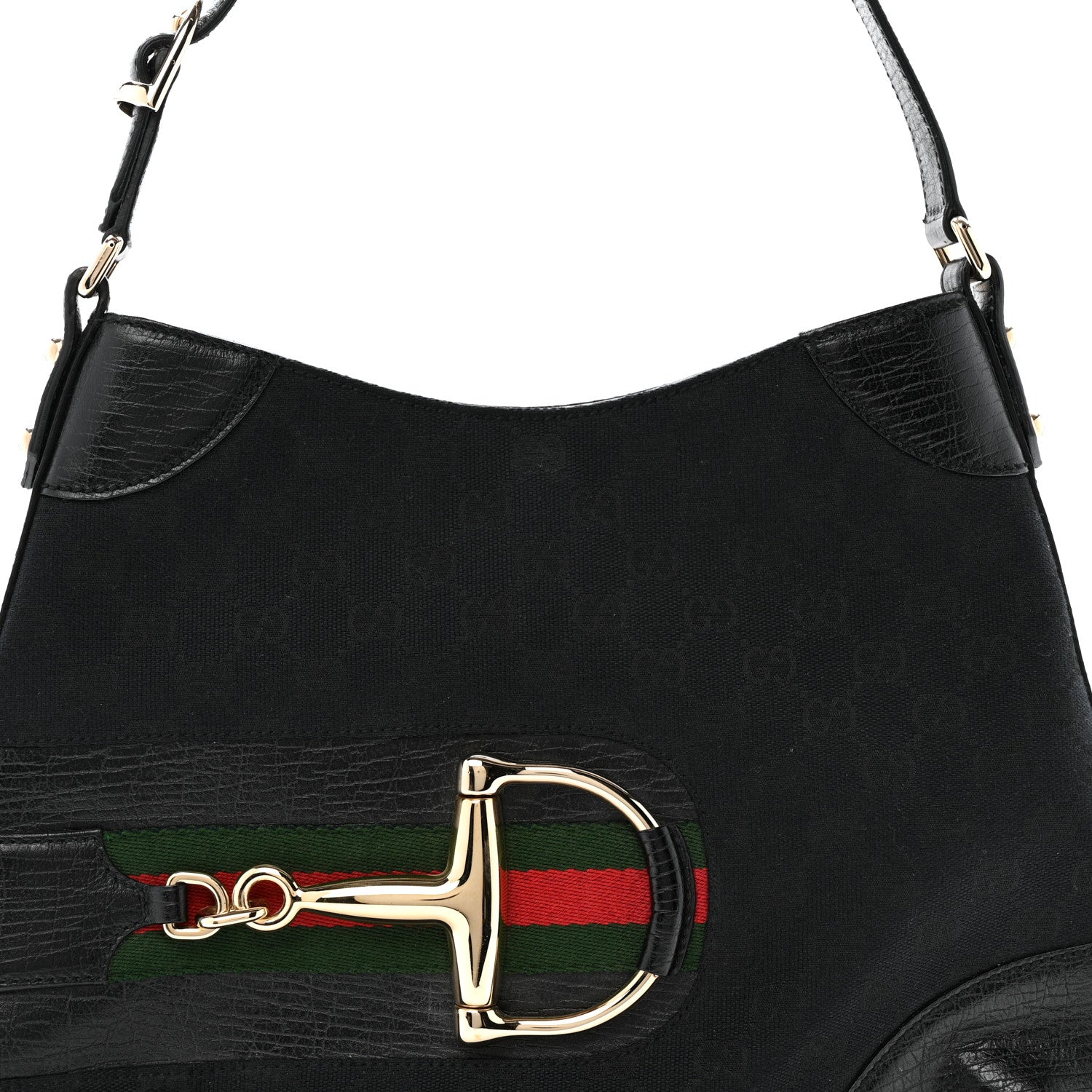 Gucci Monogram Web Hasler Hobo Black 8 of 12