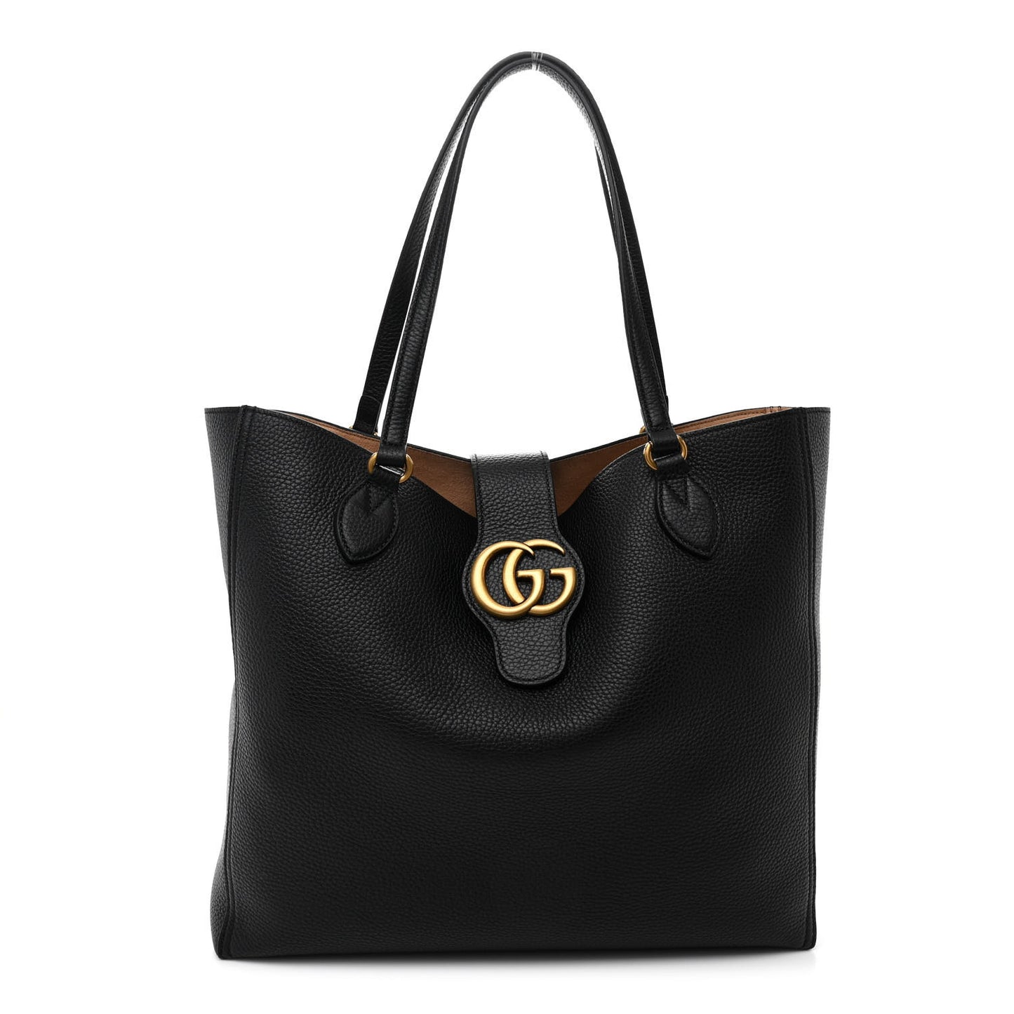 Grained Calfskin Small Dahlia Tote Black