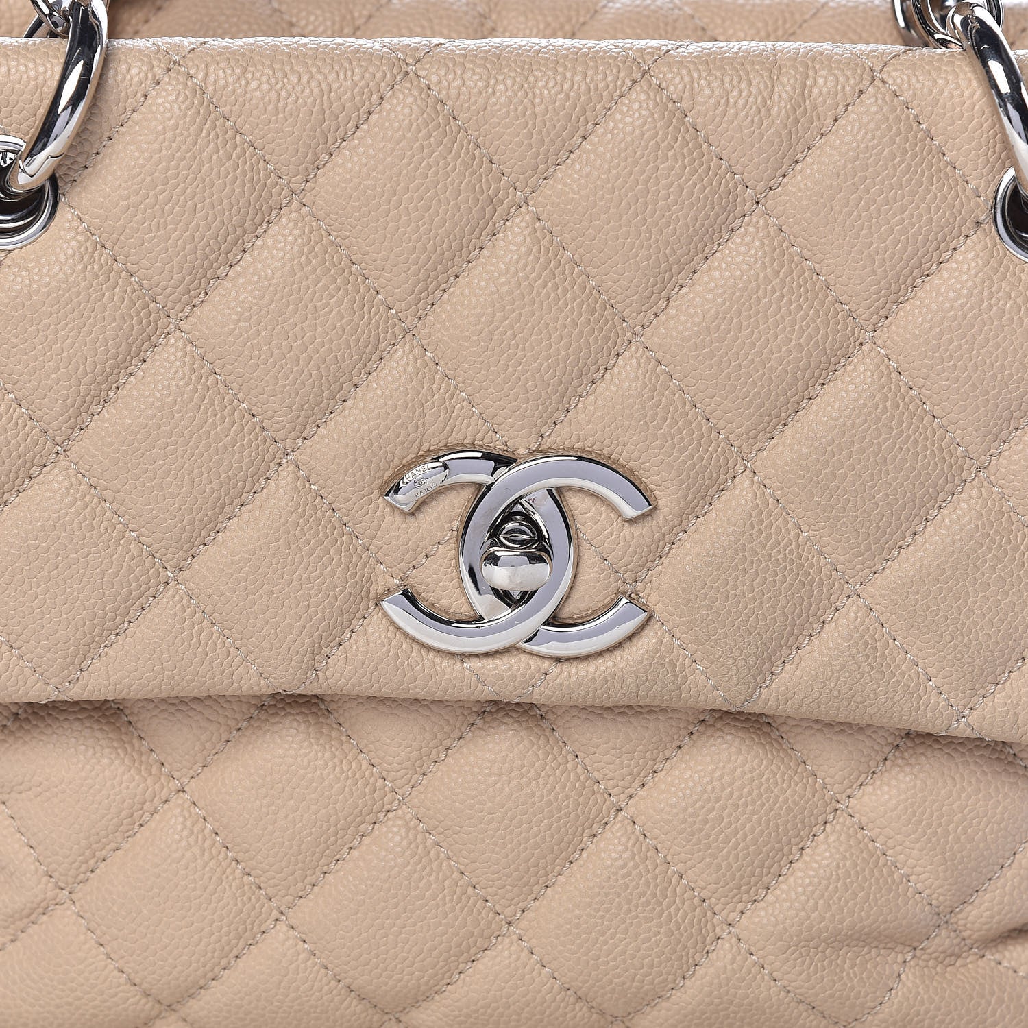 Chanel Caviar Quilted Easy Zip Tote Beige 9 of 11