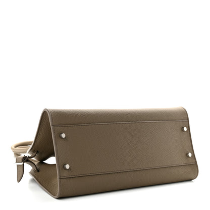 The Row Matte Grained Calfskin Margaux Shoulder 12  Dark Taupe 4 of 9