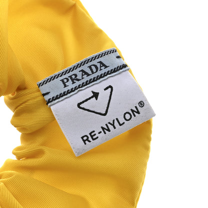 Prada Re-Nylon Metal Logo Scrunchie Giallo 3 of 4