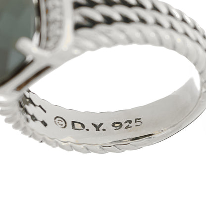 David Yurman Sterling Silver Diamond Hematite 10mm Petite Wheaton Ring 51 5.75 5 of 5