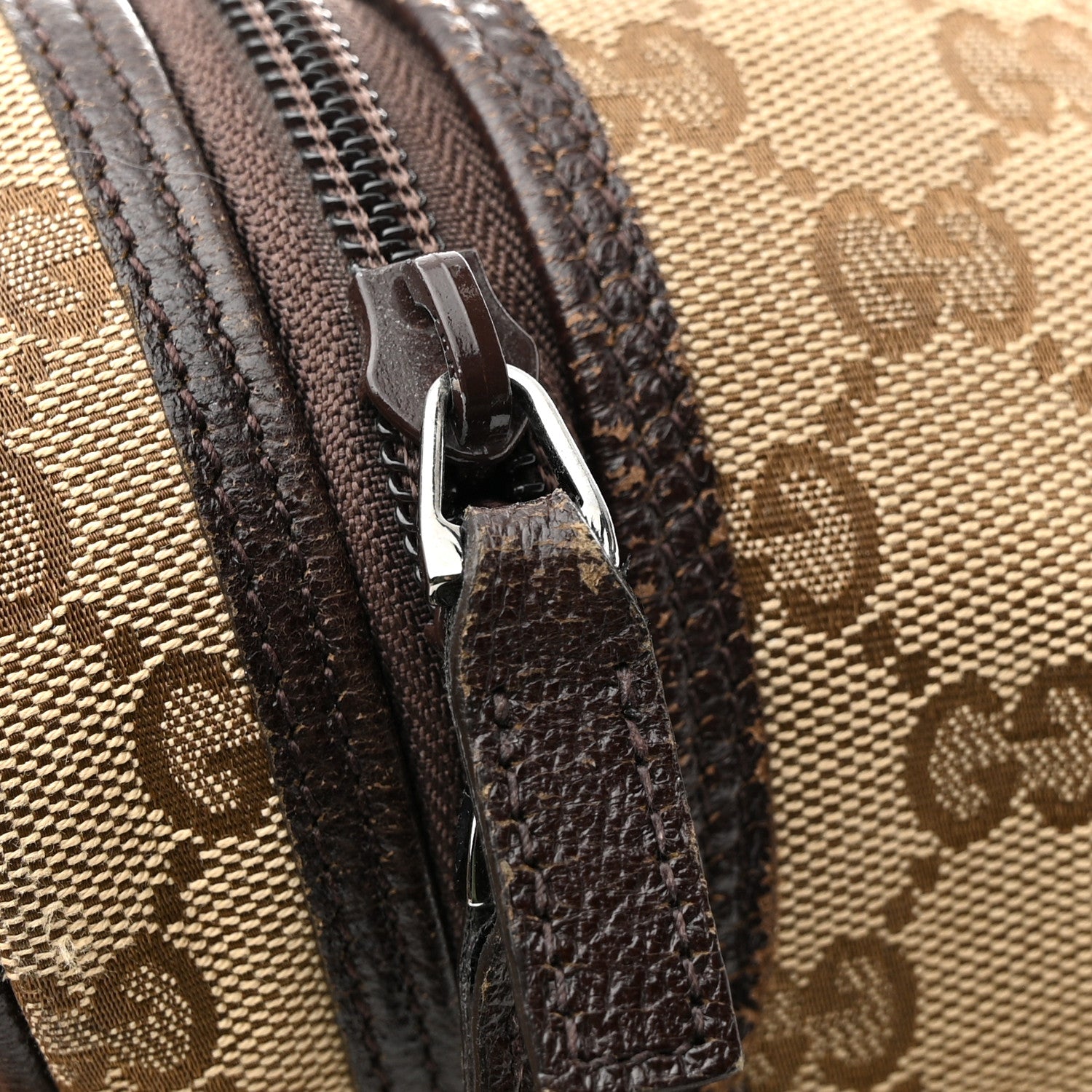 Gucci Monogram Natural Pigskin Large Diaper Bag Beige Ebony Cocoa Dark Chocolate 11 of 15