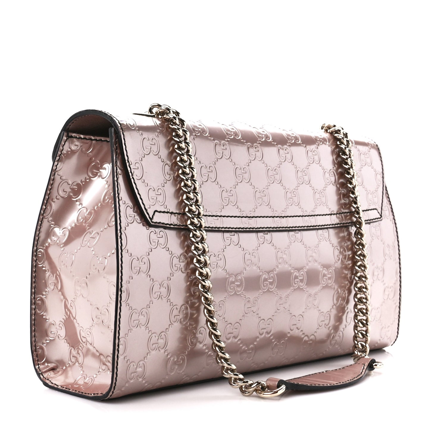 Shine Guccissima Medium Emily Chain Shoulder Bag Dark Cipria