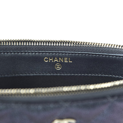 Chanel Iridescent Caviar Quilted Small Clutch With Chain Black 8 of 12