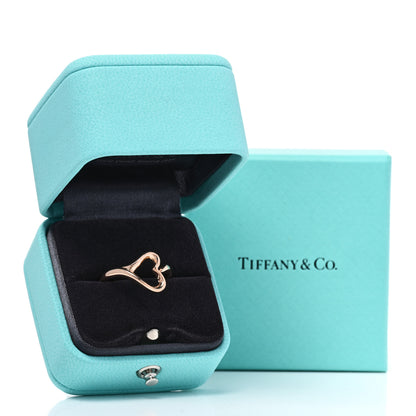 Tiffany 18K Rose Gold Small Elsa Peretti Open Heart Ring 53 6.5 5 of 5