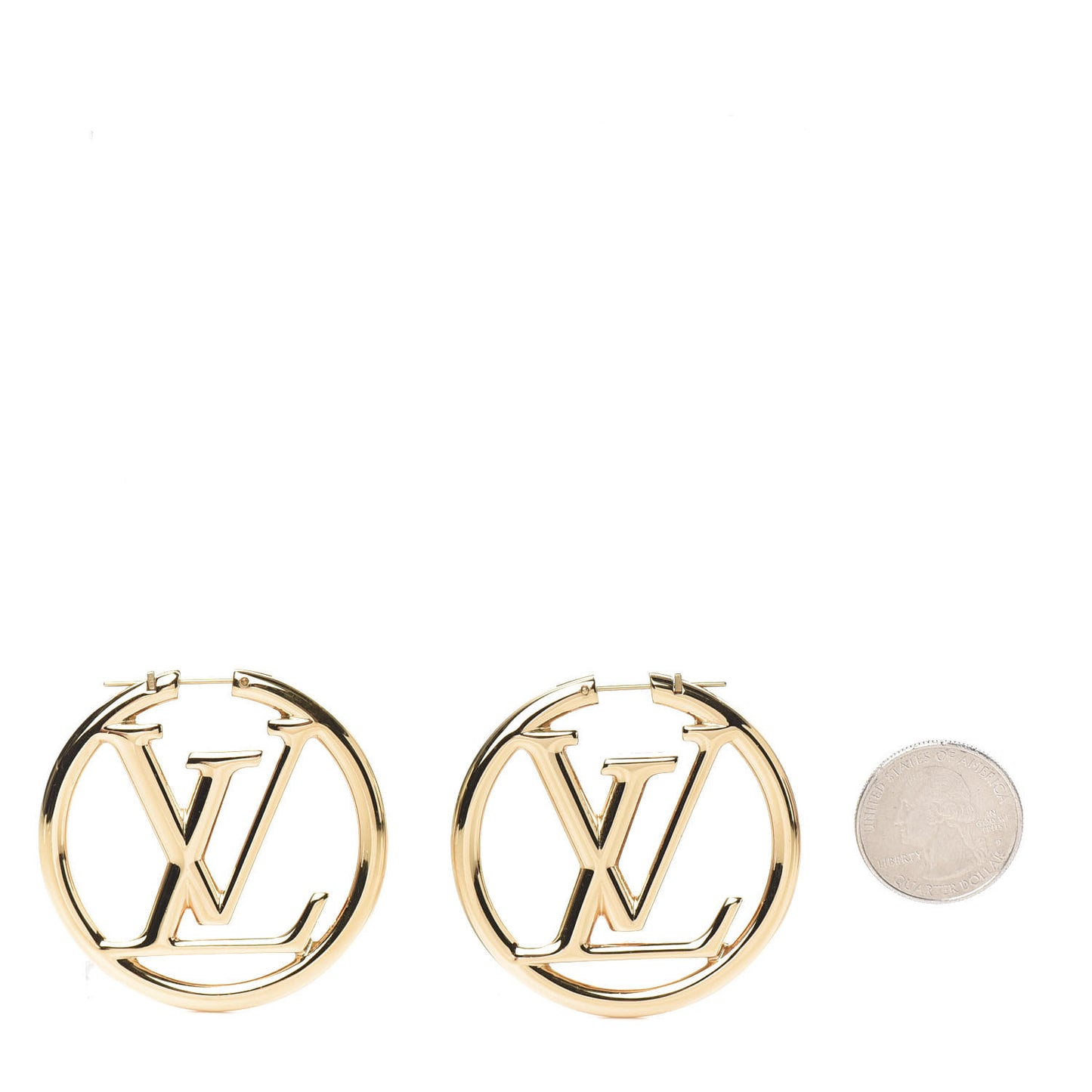 Metal Louise Hoop Earrings Gold