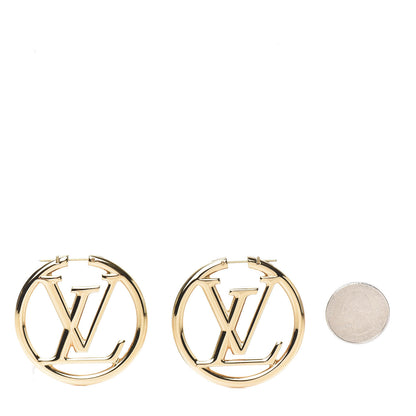 Louis Vuitton Metal Louise Hoop Earrings Gold 2 of 6