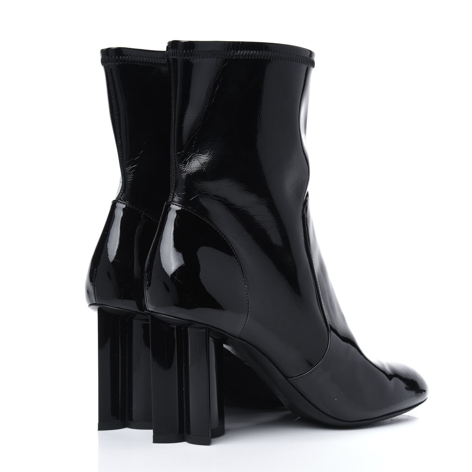 Louis Vuitton Patent Uniformes Silhouette Ankle Boots 37 Black 7 of 18