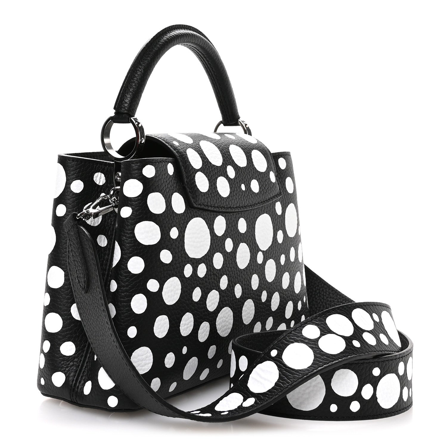 Louis Vuitton LV X YK Taurillon Capucines BB Black White 3 of 10
