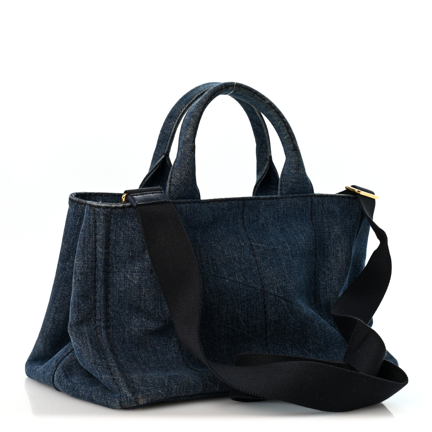 Prada Denim Canapa Logo Tote Bleu 3 of 13