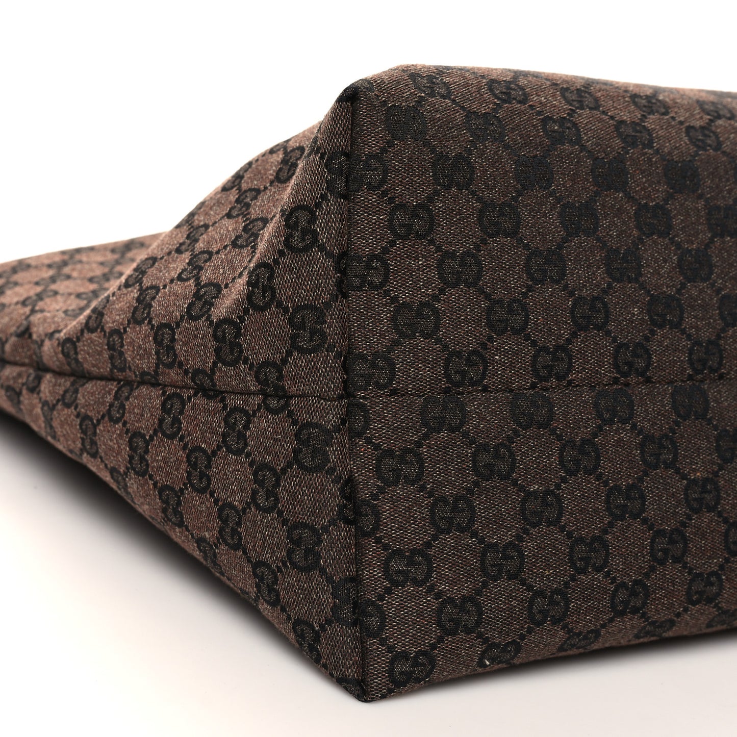 Monogram Denim Large Tote Brown