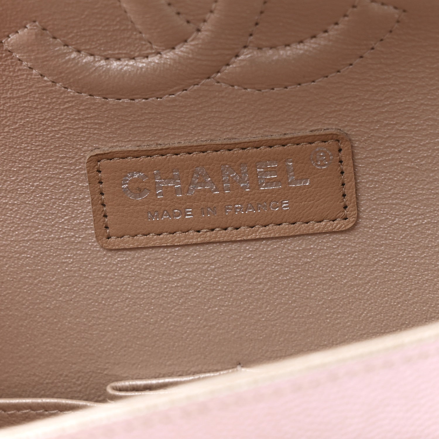 Chanel Metallic Caviar Chevron Quilted Medium Double Flap Light Gold 6 of 11